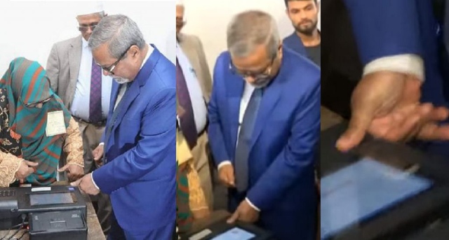 ফিঙ্গার প্রিন্ট না, এনআইডি নম্বর দিয়ে ভোট দিয়েছেন সিইসি